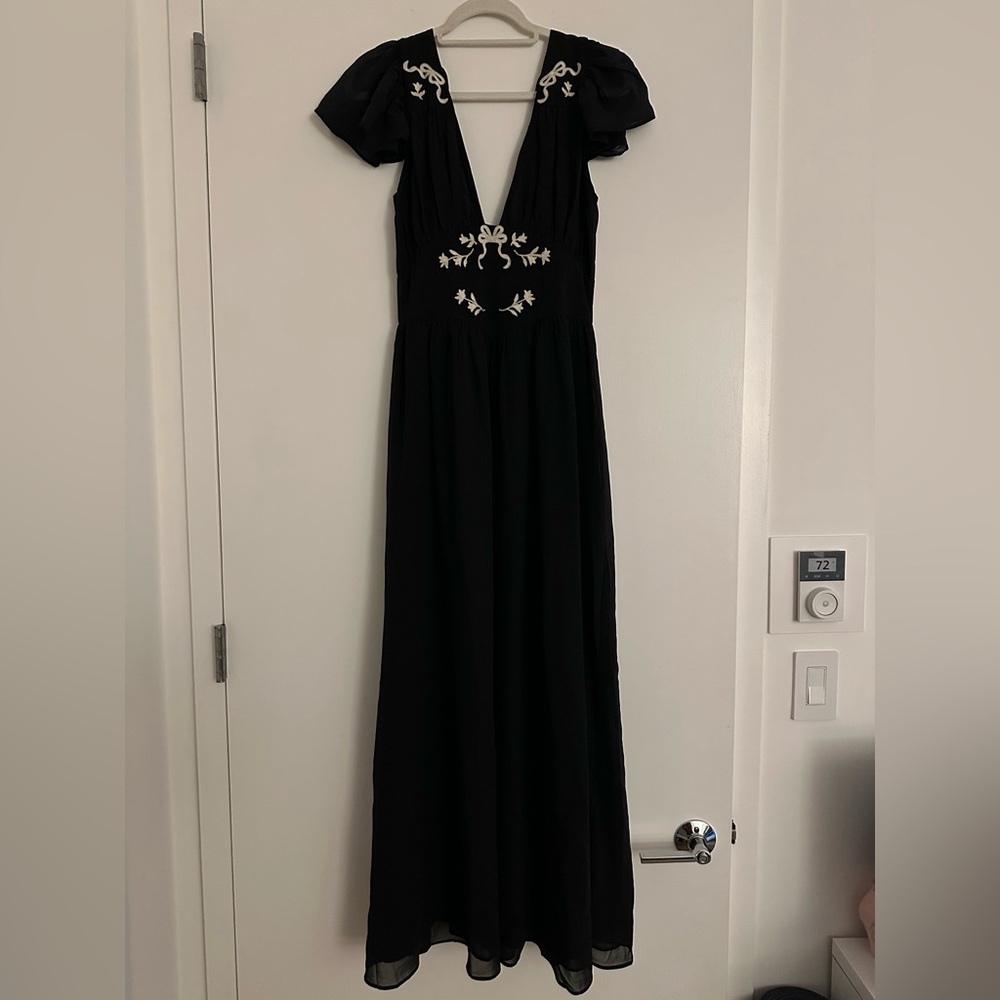 NWT For Love & Lemons Emmie Chiffon Maxi Dress - Picture 5 of 7